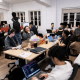 Spring 2024 staff working on a production night.
